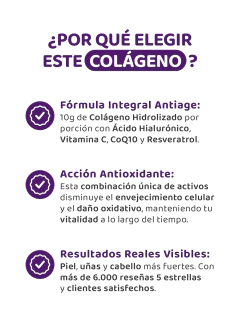 Colágeno Hidrolizado Blend Antiage + AH + Q10 + Resveratrol, foto 4 de 15