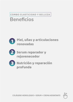 COMBO ELASTICIDAD Y BELLEZA: Plan 90 días Colágeno Hidrolizado + Serum + Crema Hidratante, foto 2 de 9