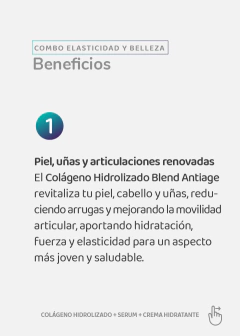 COMBO ELASTICIDAD Y BELLEZA: Plan 90 días Colágeno Hidrolizado + Serum + Crema Hidratante, foto 3 de 9