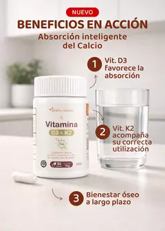 Vitamina D3 + K2 - Absorción inteligente del calcio y salud ósea en equilibrio, foto 3 de 9