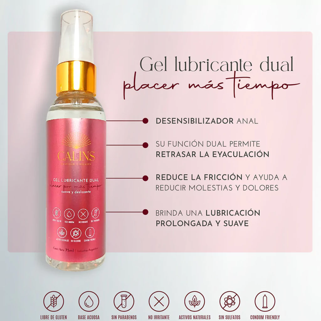 Calins gel lubricante dual de uso anal, vaginal y desensibilizador retardante de hombre 001-2011-00