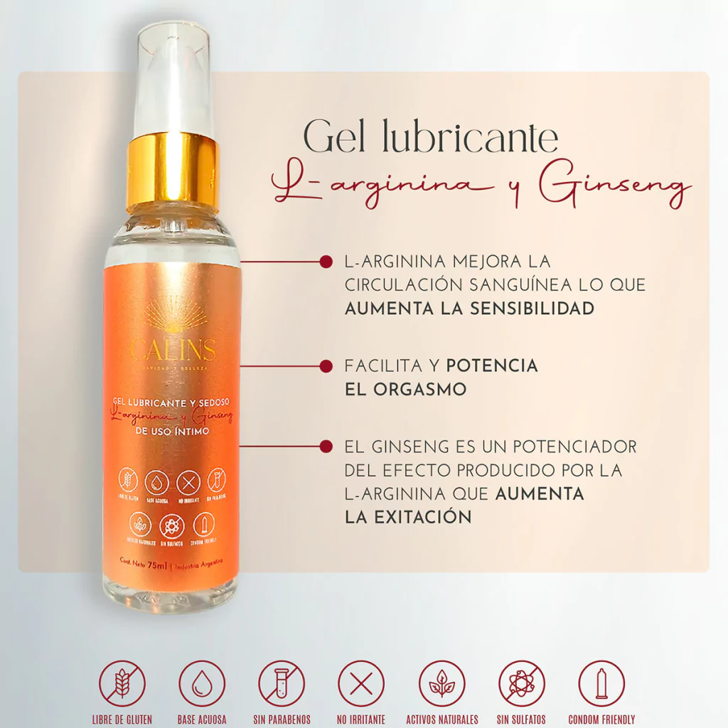 Calins gel lubricante estimulante de arginina y ginseng 001-2023-00