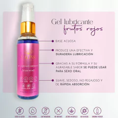 Calins gel lubricante saborizado para uso intimo y comestible base acuosa frutos rojos 001-2024-00, foto 1 de 2