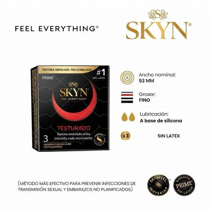 Prime skyn texturado X 3 - Sin latex - 785