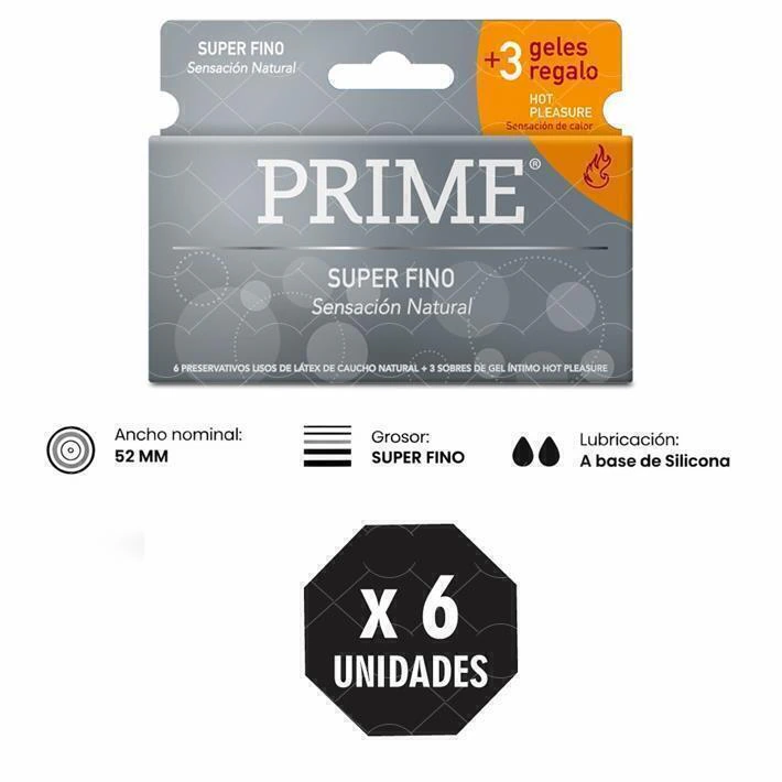 Prime preservativos super fino X 6 un - SUPERFINOX6