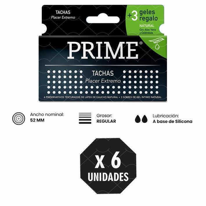 Prime preservativo con tachas X 6 - TACHASX6
