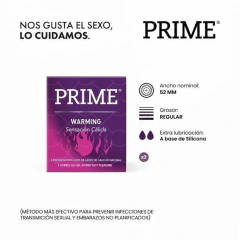 Prime preservativo con efecto calor- warming X 3 856, foto 1 de 3