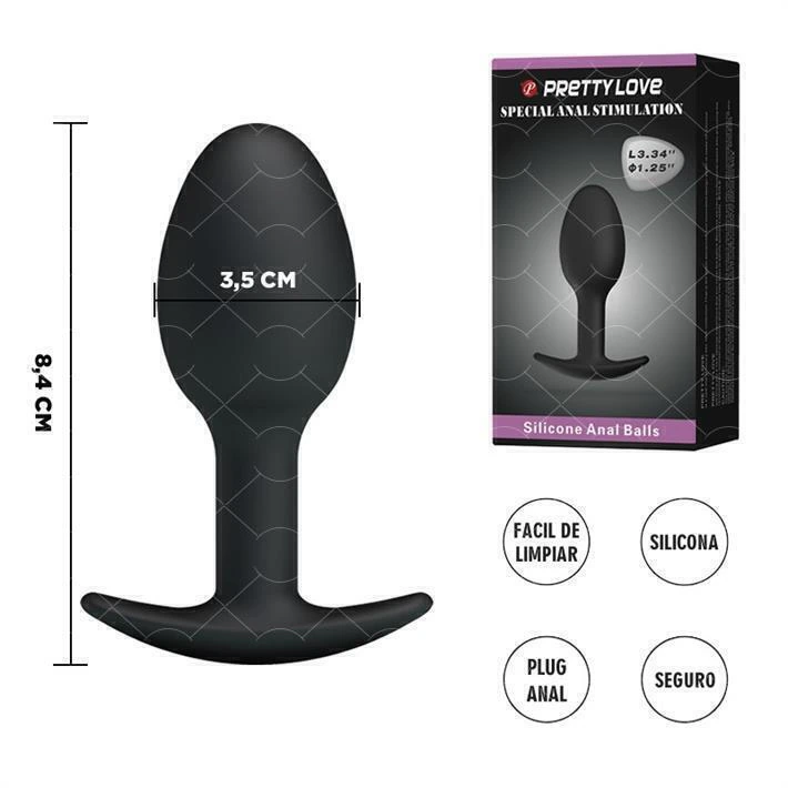 Pretty love plug anal silicona 8,5 X 3,5 cm - BI-040033