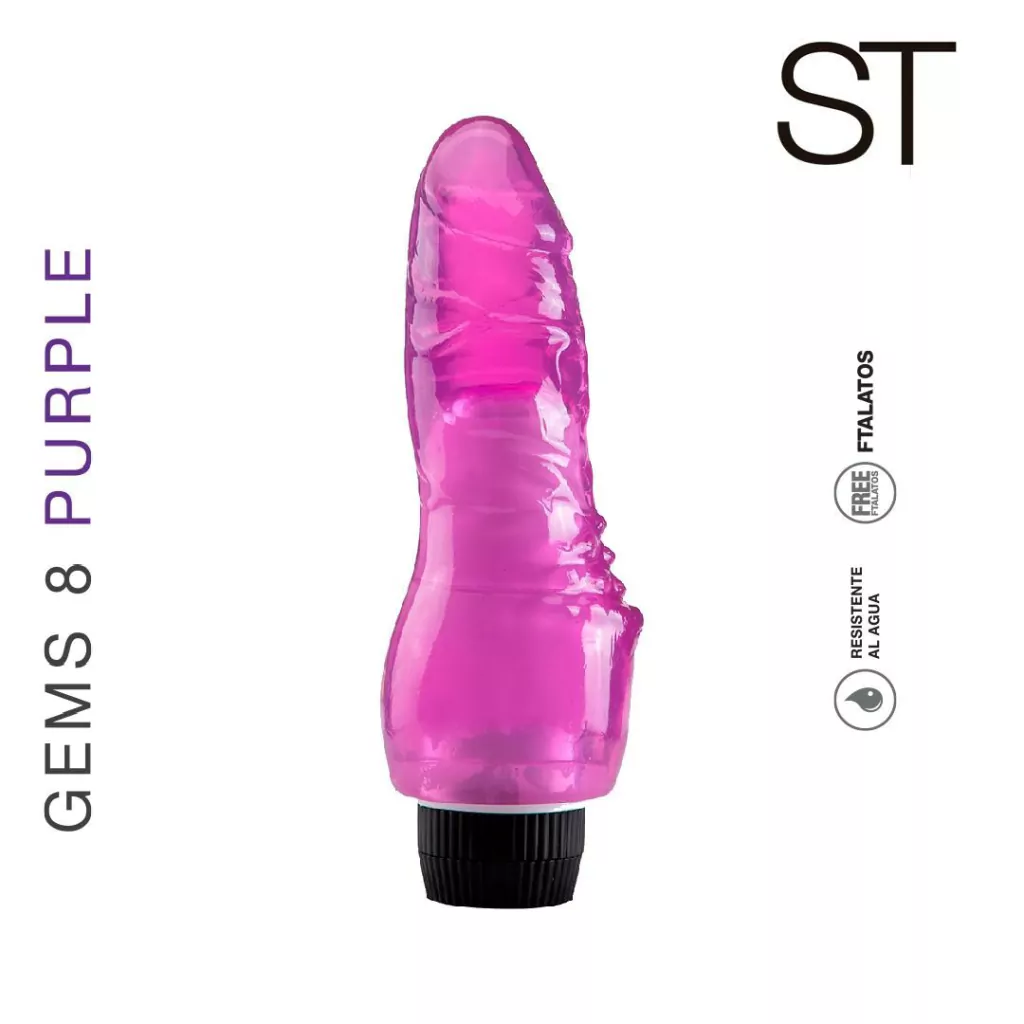 But gems 8 purple - Realistico con vibro 18 X 5 cm - Byjd-012