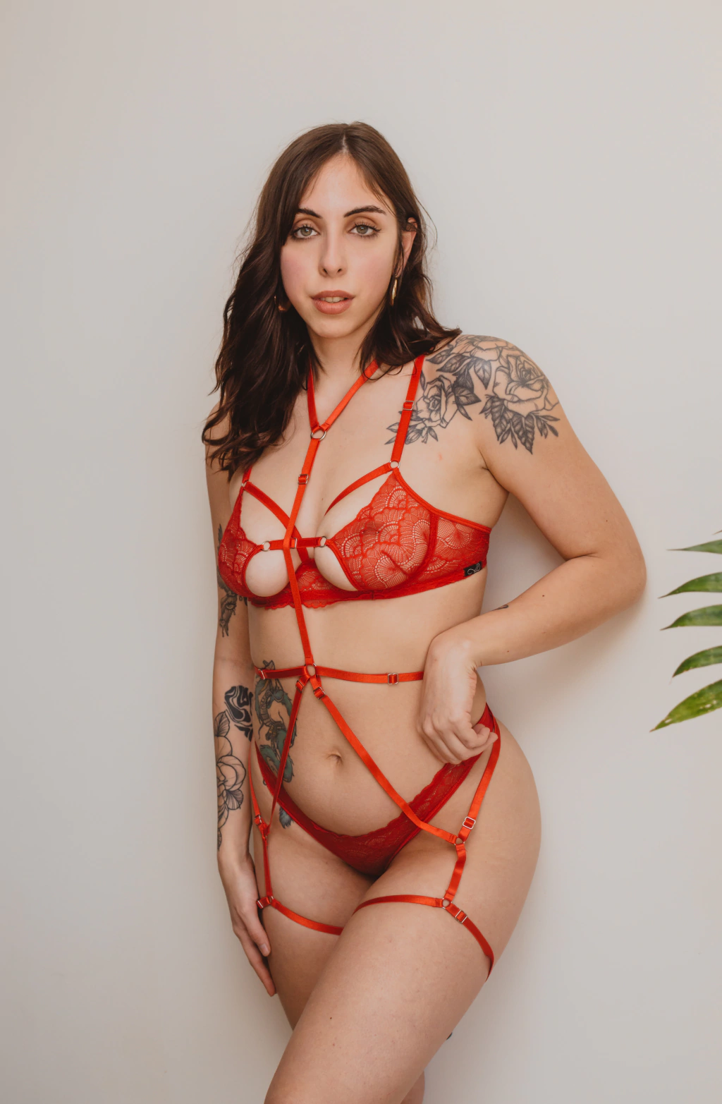Sweet arnés cuerpo entero rojo - 135