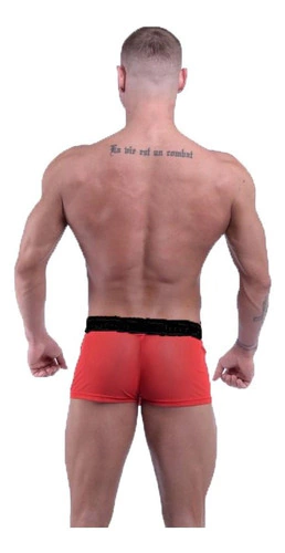 Pasionel boxer de tul frunce en trasero negro - E209