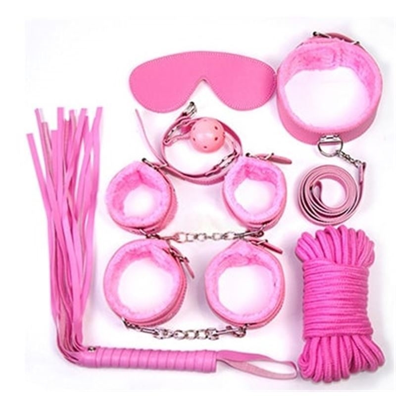 But kit de bondage de 7 piezas con peluche rosado - 331300026