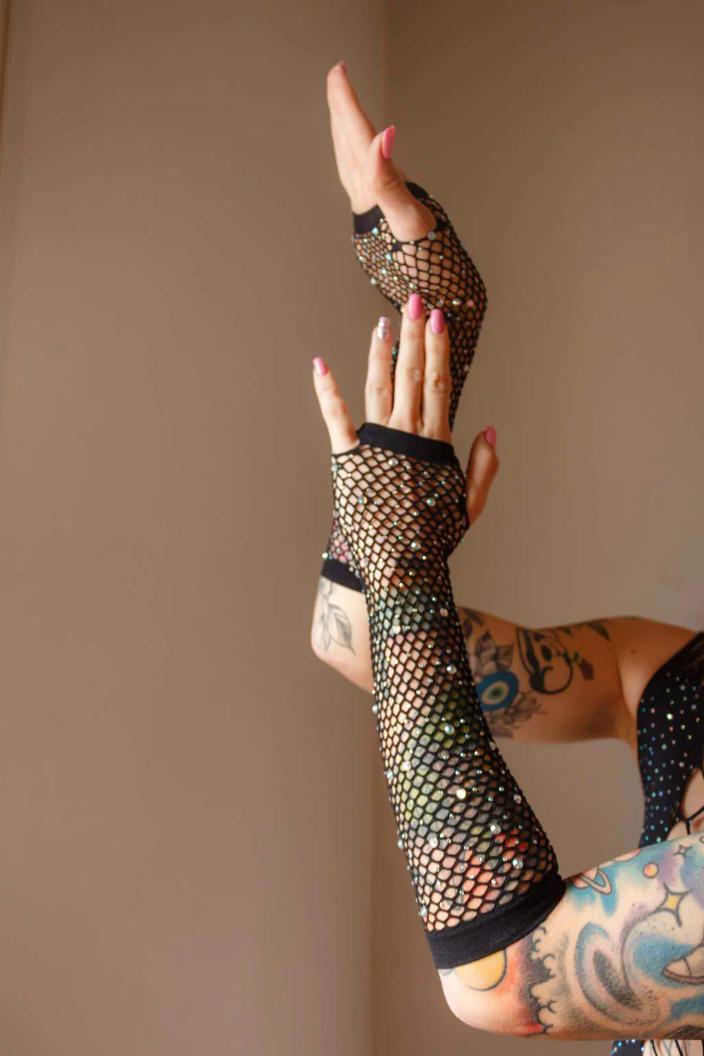 Byja mitones de red con strass - 2086