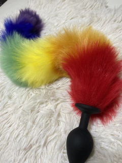 Infarta plug anal de silicona tamañao mediano con cola de colores- ft-SMFQ3-M- playtail, foto 1 de 3