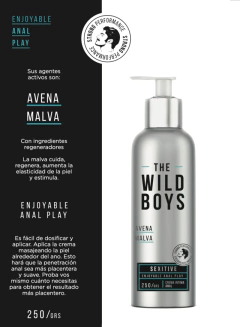 Sexitive crema lubricante anal dilatadora - THE WILD BOYS con Avena y Malva - WB03, foto 3 de 3