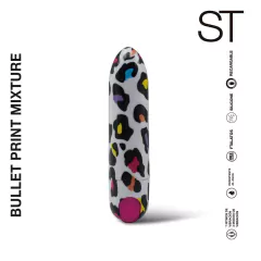 But balita vibradora recargable con estampado animal print - St-bu-0061