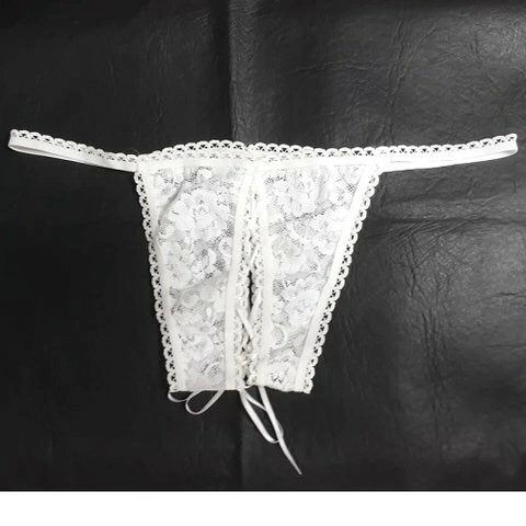 Pasionel tanga abierta con cinta de raso blanca - T020