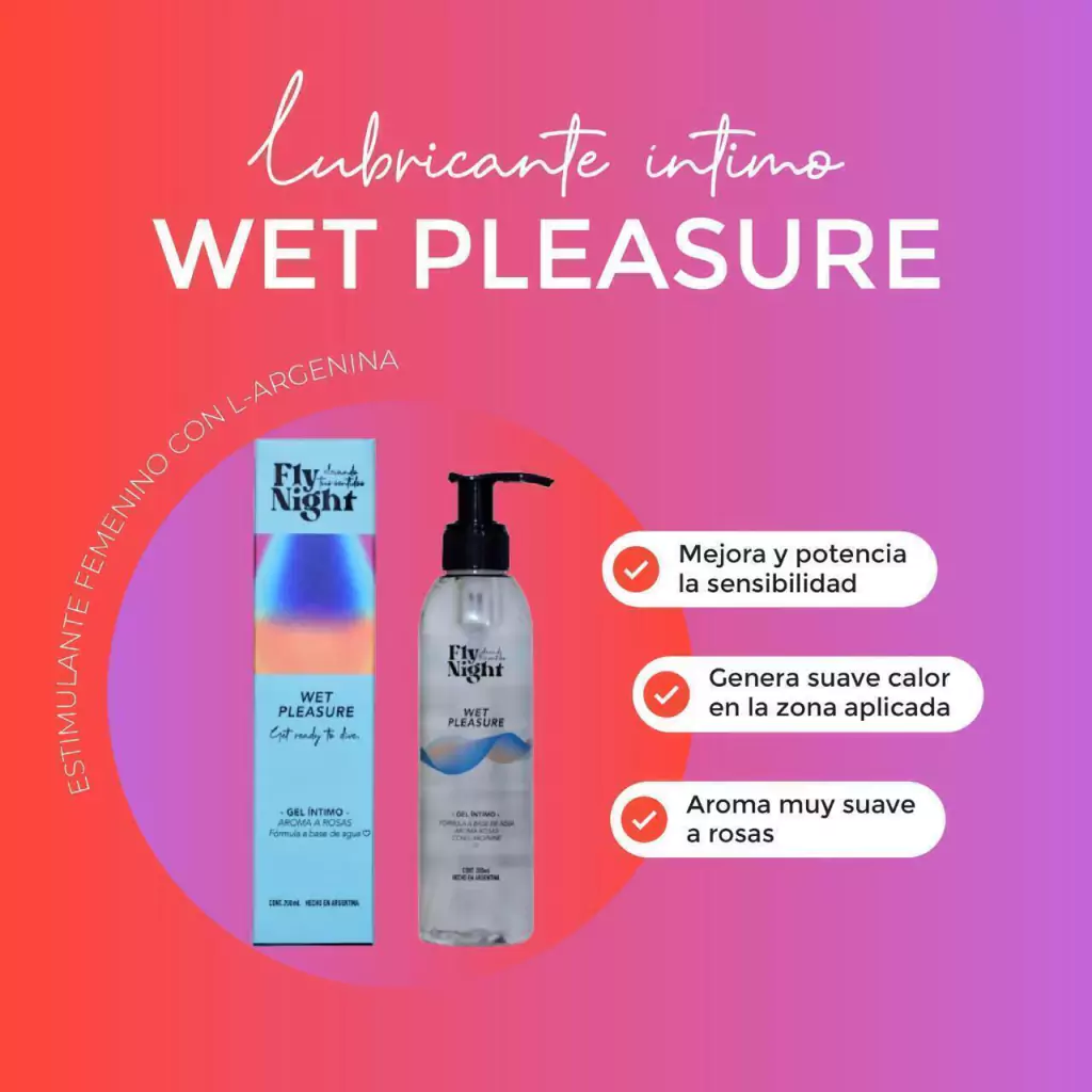 FLY NIGHT GEL ÍNTIMO 200 ml - Wet pleasure (aroma a rosas)
