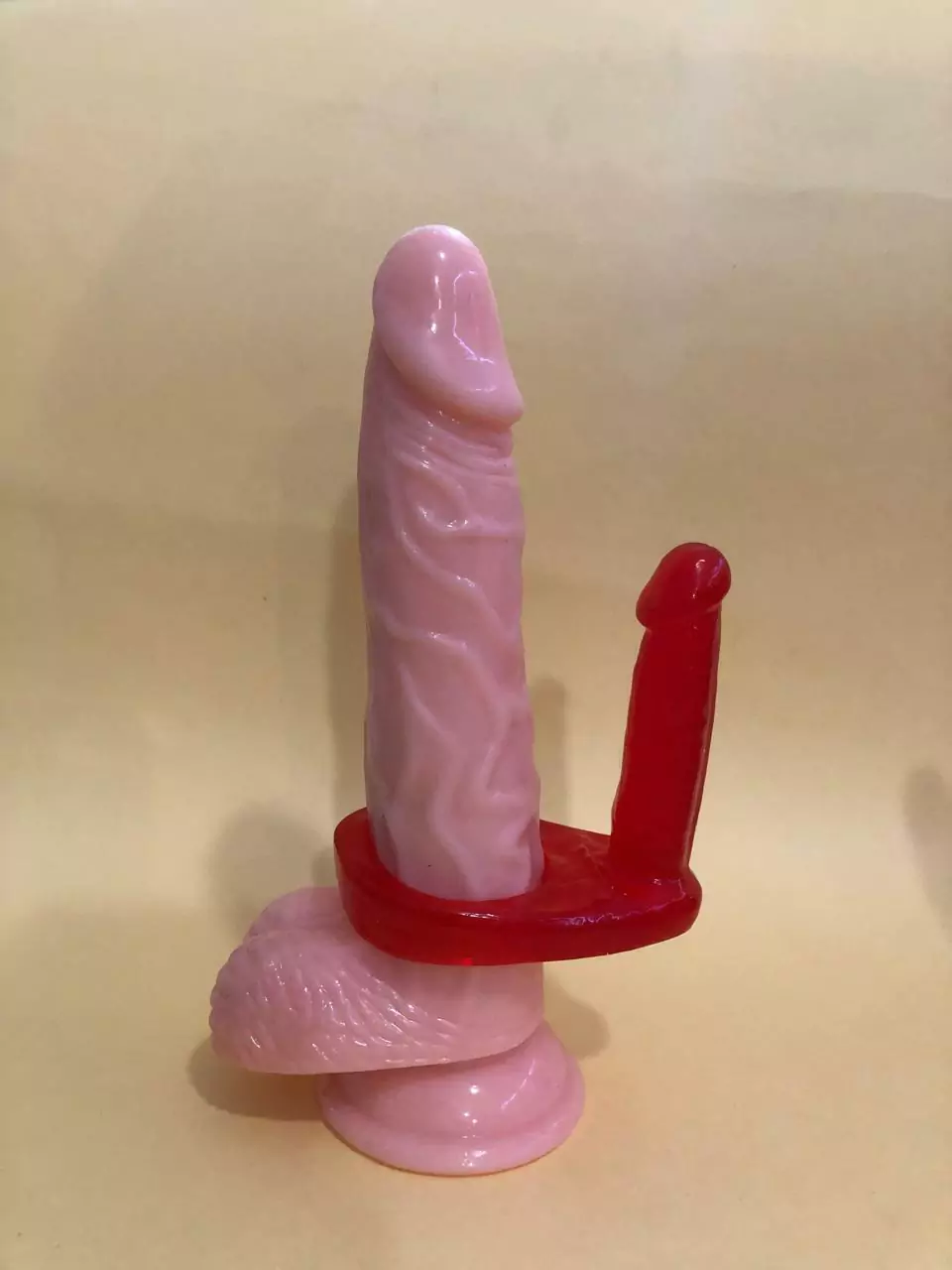 Caiman anillo con dildo tamaño chico para doble estimulación (vaginal y anal)- 00-102-54 - Hot finger small