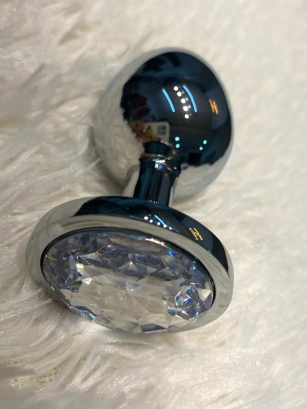 Sexa plug anal de metal, tamaño grande con gema cristal - Ss-sf-70097
