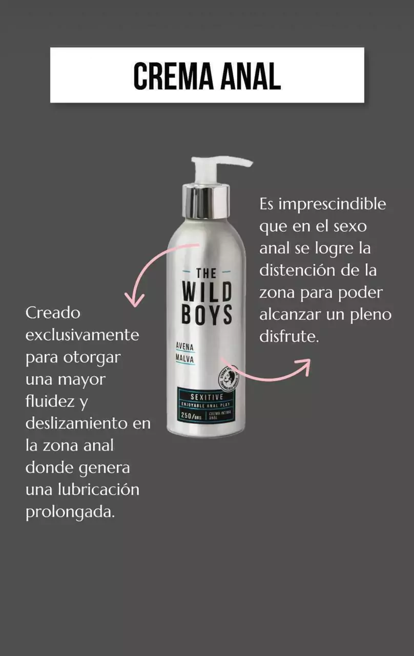 Sexitive crema lubricante anal dilatadora - THE WILD BOYS con Avena y Malva - WB03