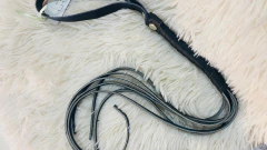 Kubiak latigo negro de cuero con fleco 40cm KS20160, foto 2 de 3