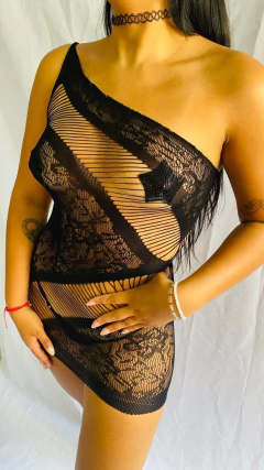 Sweet vestido asimétrico elastizado negro - 082, foto 3 de 3