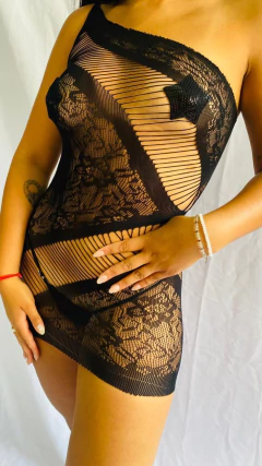 Sweet vestido asimétrico elastizado negro - 082, foto 1 de 3