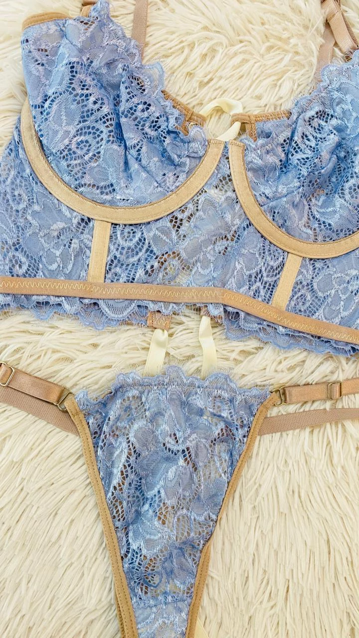 Sweet corsette de encaje celeste - 3308