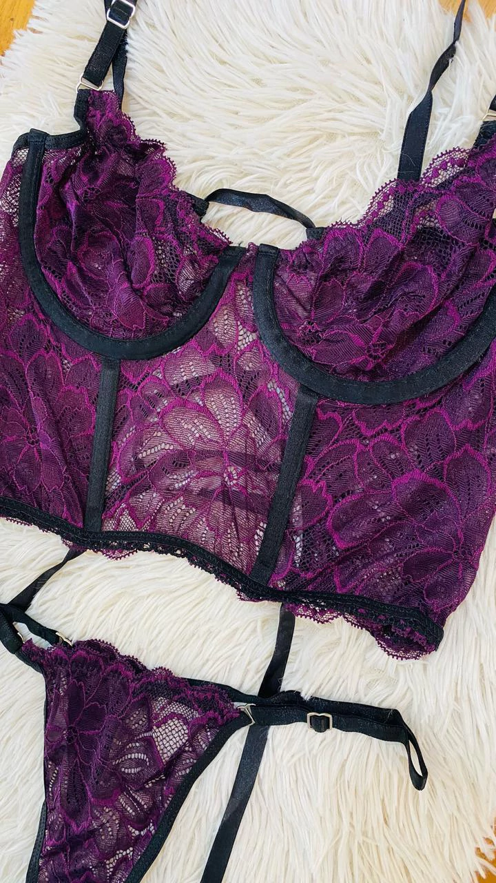 Sweet corsette de encaje bordo - 3308