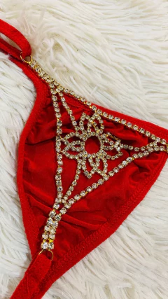Sweet tanga de strass dorada - 129, foto 1 de 3
