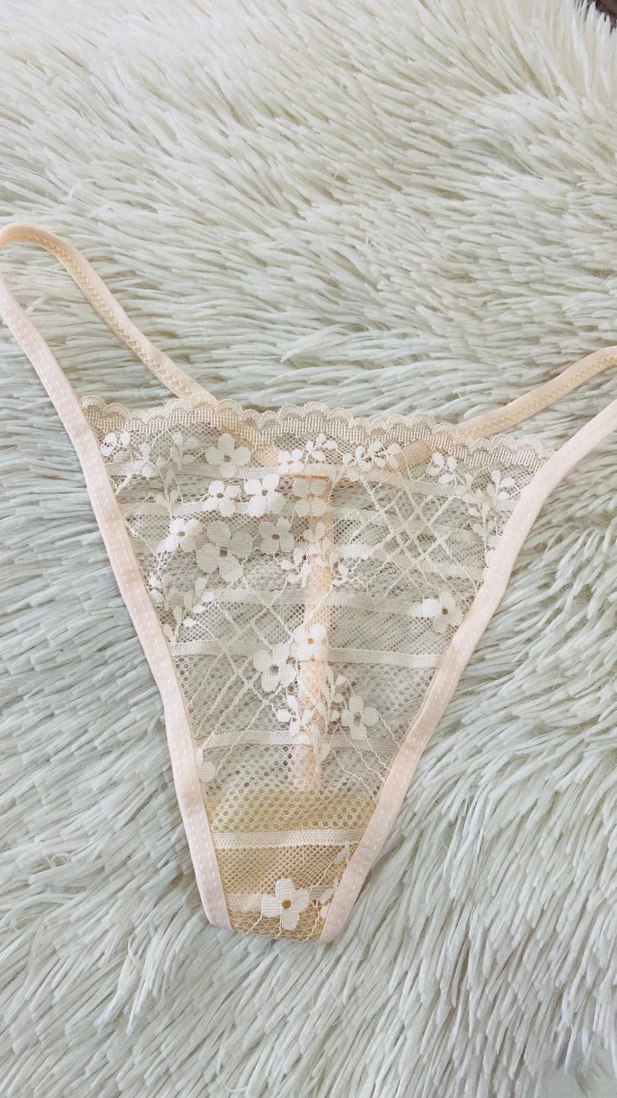 Sweet tanga de encaje hilo rosa - 119