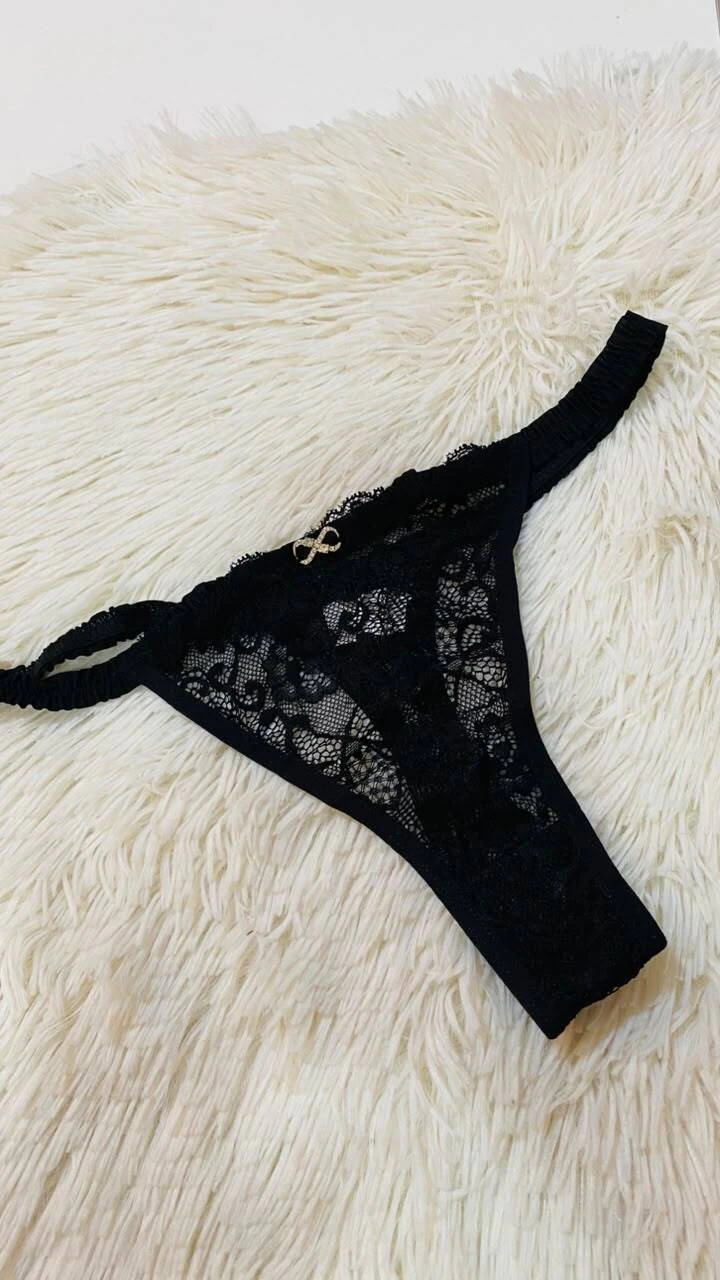 Sweet tanga de encaje negra - 177