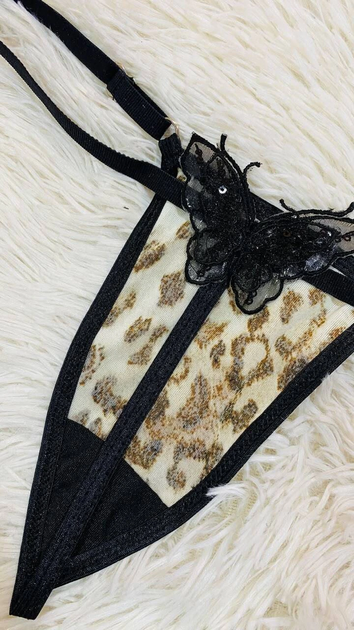 Sweet less animal print mariposa negra - 1560