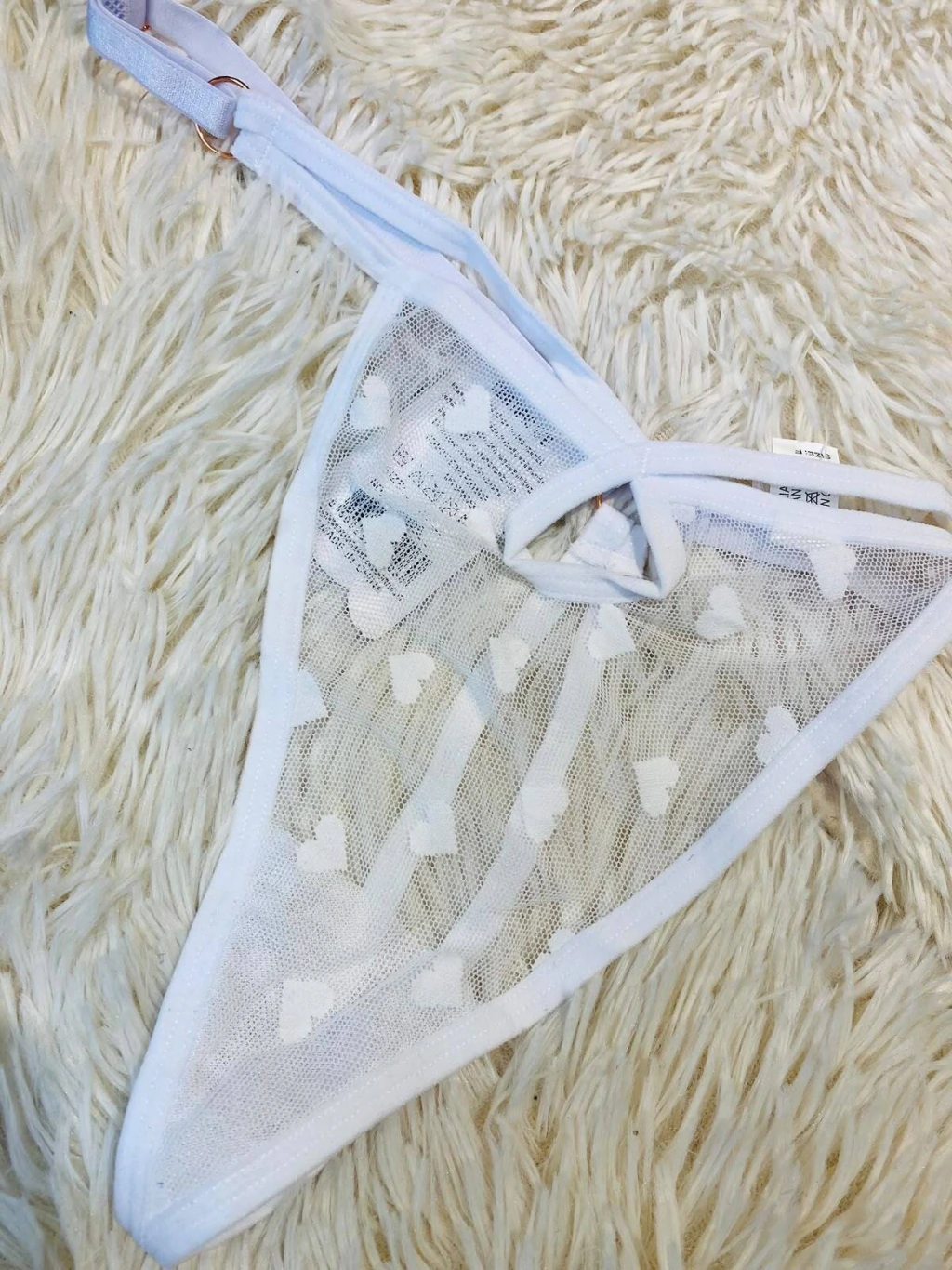 Sweet tanga hilo de tul blanca - F006