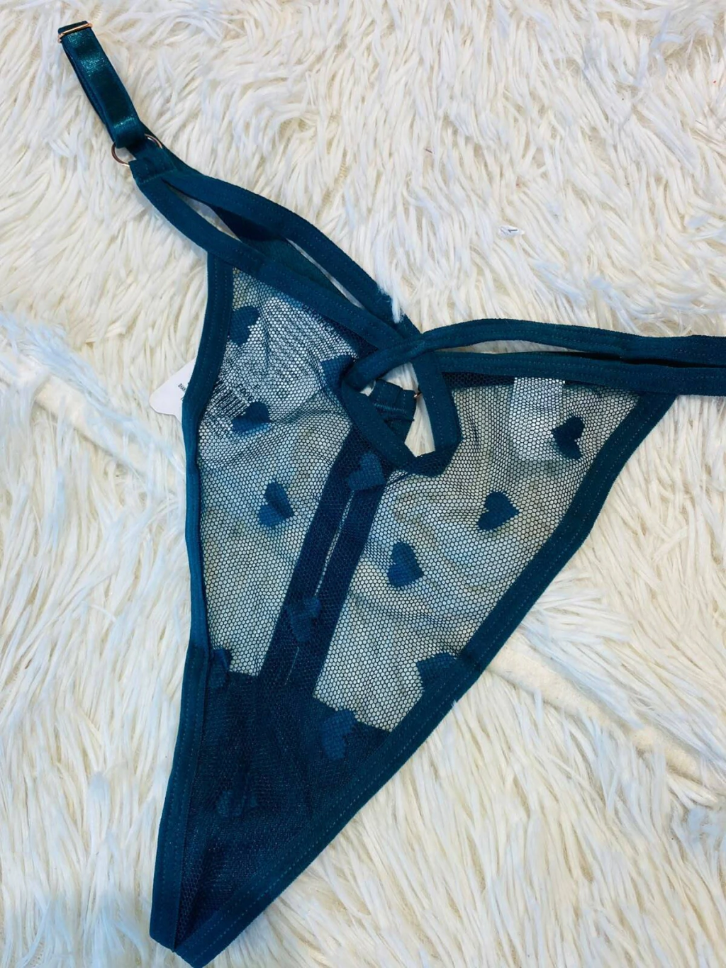 Sweet tanga hilo de tul verde - F006