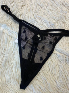 Sweet tanga hilo de tul negra - F006, foto 3 de 3