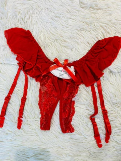 Sweet tanga abierta con portaligas y pollerita roja - 126, foto 1 de 2