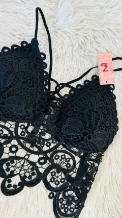Sweet bralette de encaje estilo boho chic negro - 192, foto 3 de 6