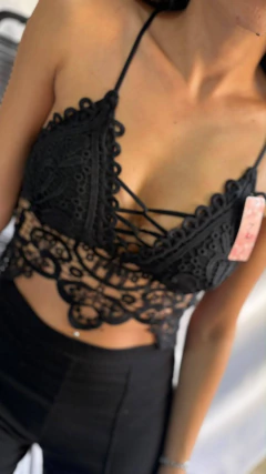 Sweet bralette de encaje estilo boho chic negro - 192, foto 2 de 6