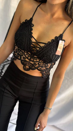 Sweet bralette de encaje estilo boho chic negro - 192, foto 1 de 6