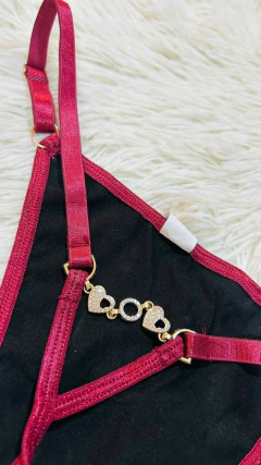 Sweet tanga de vinilo con strass bordo - 194, foto 4 de 4