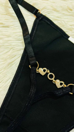 Sweet tanga de vinilo con strass negra - 194, foto 2 de 4