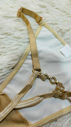 Sweet tanga de vinilo con strass beige - 194, foto 2 de 2