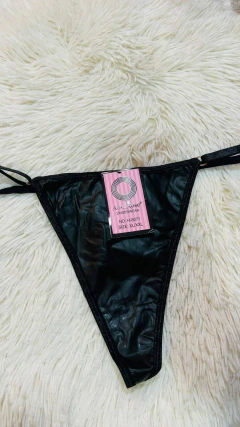 Sweet tanga de vinilo con strass negra - 194, foto 3 de 4