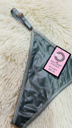 Sweet tanga de vinilo con strass gris - 194, foto 1 de 3