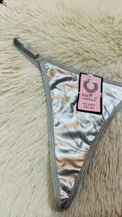 Sweet tanga de vinilo con strass plata - 194, foto 3 de 3