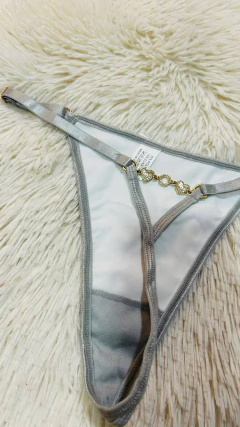 Sweet tanga de vinilo con strass plata - 194, foto 2 de 3