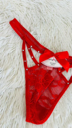 Sweet colalles lencera de encaje, red y strass roja - 2313, foto 2 de 3