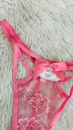 Sweet colalles lencera de encaje, red y strass rosa - 2313, foto 2 de 3